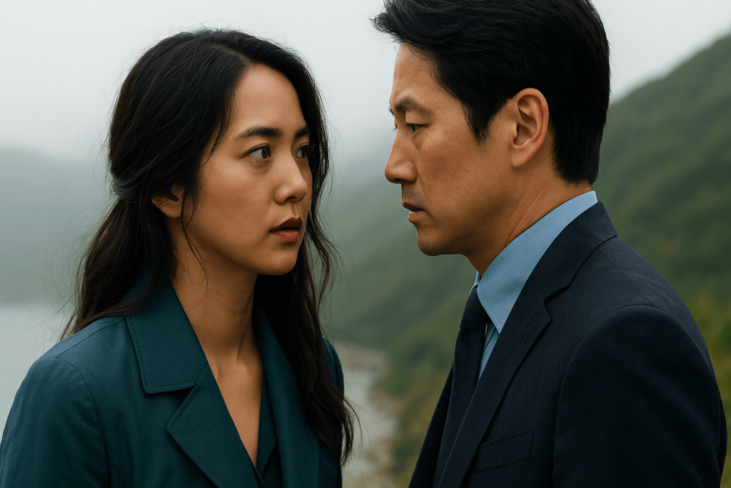 ‘헤어질 결심’ 속 인물 간의 심리적 거리와 미묘한 감정을 섬세하게 담아낸 멜로 스릴러 장면